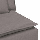 modulsofa med fodskammel og hynder gråbrun