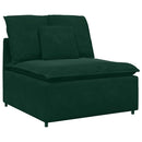 modulsofa med fodskammel og hynder mørkegrøn