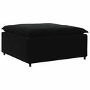 modulsofa med fodskammel og hynder sort