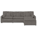 modulsofa med fodskammel og hynder lysegrå