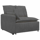 modulsofa med fodskammel og hynder mørkegrå