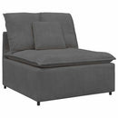 modulsofa med fodskammel og hynder mørkegrå