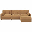 modulsofa med fodskammel og hynder beige