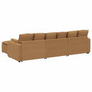 modulsofa med fodskammel og hynder beige