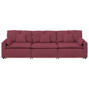 modulsofa med hynder vinrød