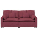 modulsofa med hynder vinrød