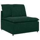 modulsofa med hynder fløjl mørkegrøn