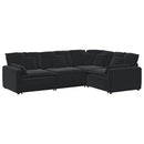 modulsofa med hynder fløjl sort
