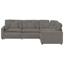 modulsofa med hynder fløjlsstof lysegrå