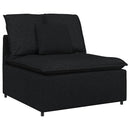 modulsofa med fodskammel og hynder stof sort