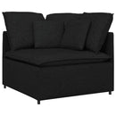 modulsofa med fodskammel og hynder stof sort