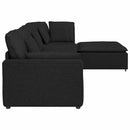 modulsofa med fodskammel og hynder stof sort