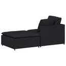 modulsofa med fodskammel og hynder stof sort