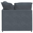 modulsofa med fodskammel og hynder fløjl mørkegrå