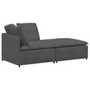 modulsofa med fodskammel og hynder føjlsstof mørkegrå