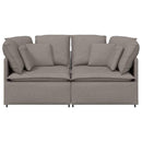 modulsofa med hynder stof gråbrun