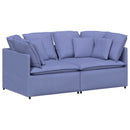 modulsofa med hynder stof jeansblå