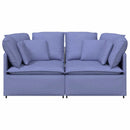 modulsofa med hynder stof jeansblå