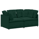 modulsofa med hynder fløjl mørkegrøn