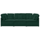 modulsofa med hynder fløjl mørkegrøn