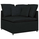modulsofa med fodskammel og hynder stof sort