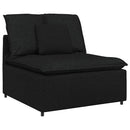 modulsofa med fodskammel og hynder stof sort