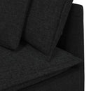 modulsofa med fodskammel og hynder stof sort