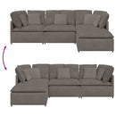 modulsofa med fodskammel og hynder føjlsstof lysegrå