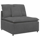 modulsofa med fodskammel og hynder føjlsstof mørkegrå