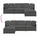 modulsofa med fodskammel og hynder føjlsstof mørkegrå