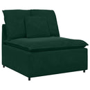modulsofa med hynder fløjl mørkegrøn