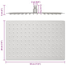 regnbrusehoved 30x20 cm rektangulær rustfrit stål 304