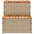 spakant 50x50x50,5 cm polyrattan og massivt akacietræ beige