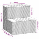 spakant 50x50x50,5 cm polyrattan og massivt akacietræ beige