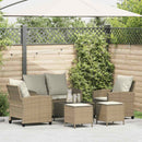 sofasæt til haven 6 dele med hynder polyrattan beige