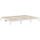 familie sengeramme uden madras 270x200 cm massivt fyrretræ hvid