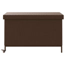 opbevaringsboks med hjul 110x55x73 cm polyrattan brun