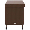 opbevaringsboks med hjul 110x55x73 cm polyrattan brun