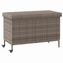 opbevaringsboks med hjul 110x55x73 cm polyrattan grå