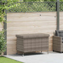 opbevaringsboks med hjul 110x55x73 cm polyrattan grå