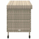 opbevaringsboks med hjul 110x55x73 cm polyrattan lysegrå