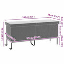 opbevaringsboks med hjul 160x55x75 cm polyrattan sort