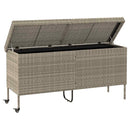 opbevaringsboks med hjul 160x55x75 cm polyrattan lysegrå