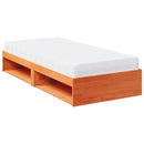 daybed med madras 100x200 cm massivt fyr gyldenbrun