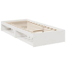 daybed med madras 90x200 cm massivt fyrretræ hvid