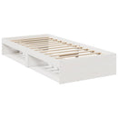 daybed med madras 80x200 cm massivt fyrretræ hvid