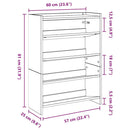 skoreol 60x25x81 cm konstrueret træ hvid