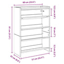 skoreol 60x25x81 cm konstrueret træ sonoma-eg
