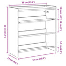 skoreol 60x25x62 cm konstrueret træ sonoma-eg