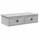 væghylde med skuffer 60x28x15 cm konstrueret træ grå sonoma-eg